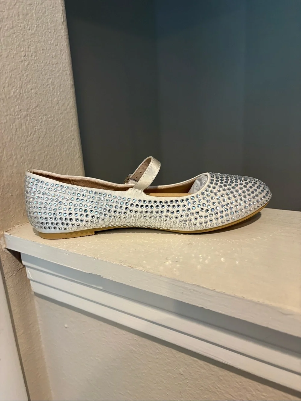 Kids' Nell Rhinestone Mary Jane Flats Off-White - art class Youth Sizes